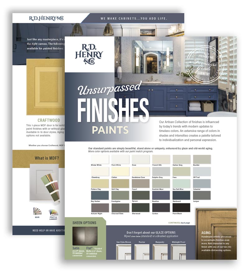 R.D. Henry & Co. Paints Finishes Sales Sheet